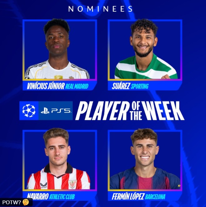 b体育-欧冠官方本轮最佳球员候选：维尼修斯领衔，费尔明、纳瓦罗在列